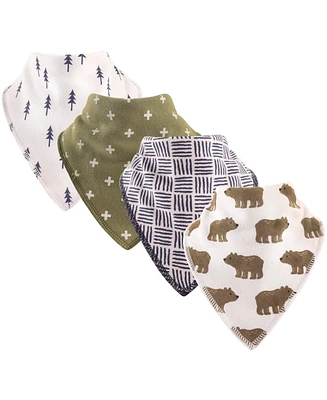 Hudson Baby Bandana Bibs, 4-Pack, One Size