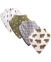 Hudson Baby Bandana Bibs, 4-Pack, One Size