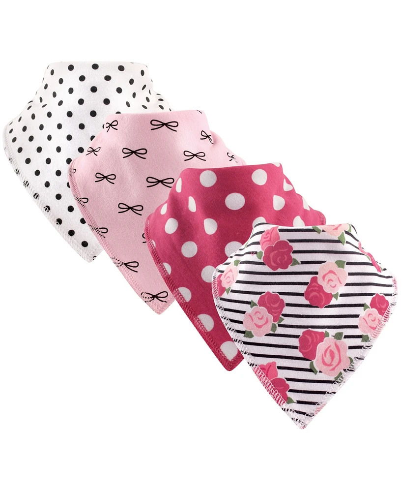 Hudson Baby Bandana Bibs, 4-Pack, One Size