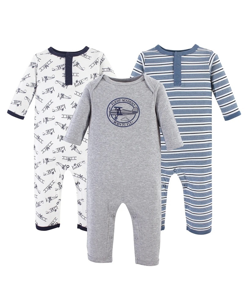 Hudson Baby Boys Cotton Coveralls 3pk