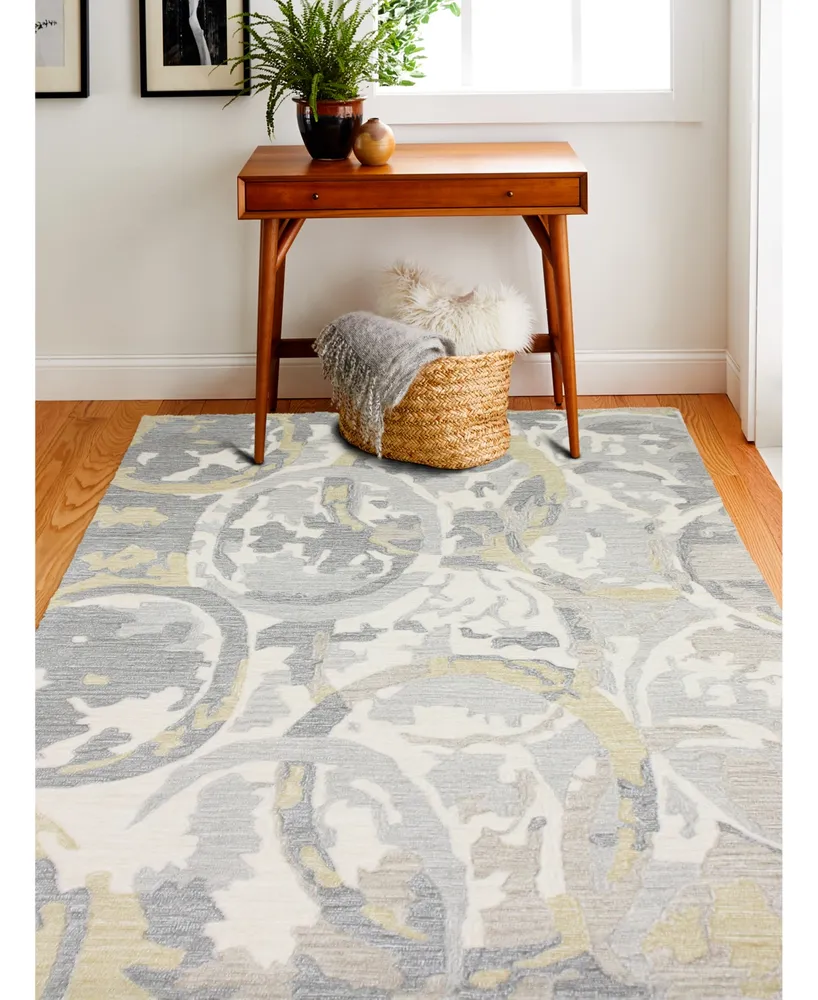 Bb Rugs Elements Elm-226 Ivory/Gold 2'6" x 8' Runner Area Rug