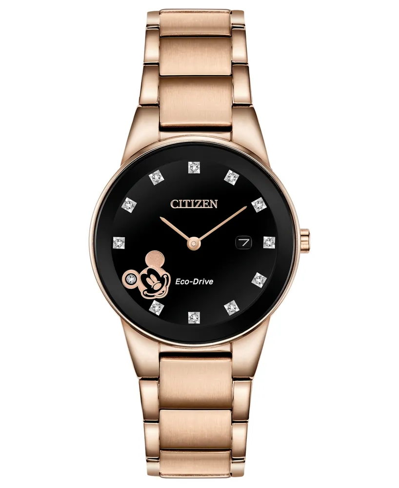 Disney by Citizen Mickey Mouse Diamond-Accent Rose Gold-Tone Bracelet Watch 29.5mm - Rose Gold