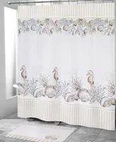 Avanti Destin White Coral & Shells Printed Shower Curtain, 72" x 72"