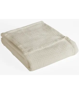 Beatrice Home Grand Hotel Waffle Knit Cotton Twin Blanket