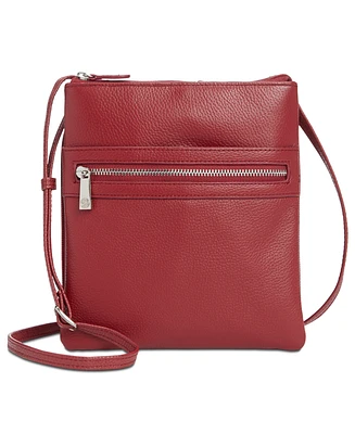 Giani Bernini Triple-Zip Pebble Leather Dasher Crossbody