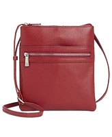 Giani Bernini Triple-Zip Pebble Leather Dasher Crossbody