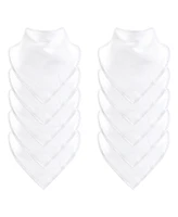 Hudson Baby Unisex Baby Cotton Bandana Bib with Soft Fleece Backing, White 10-Pack, One Size