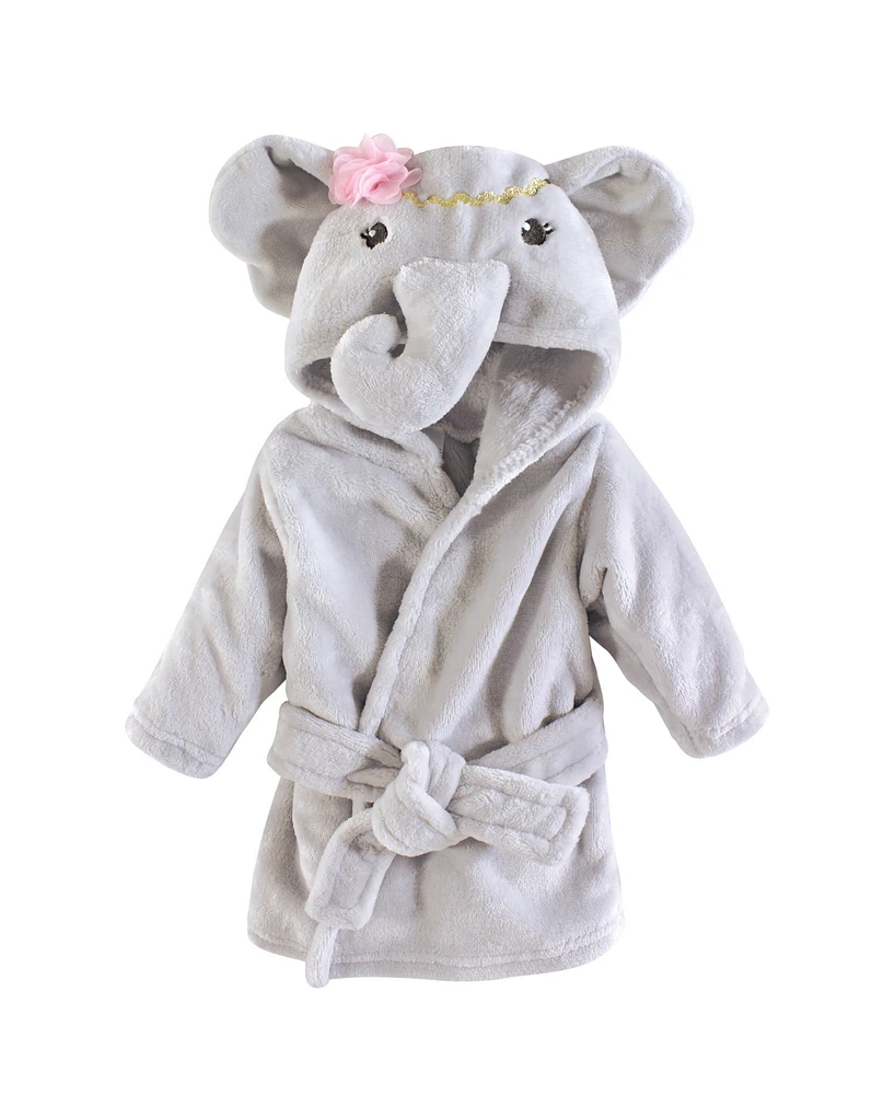 Little Treasure Baby Boys Plush Bathrobe, Elephant, 0-9M