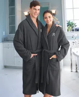 Linum Home 100% Turkish Cotton Personalized Unisex Herringbone Bath Robe
