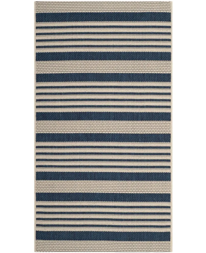 Safavieh Courtyard CY6062 Navy and Beige 2' x 3'7" Sisal Weave Outdoor Area Rug