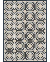 Safavieh Courtyard CY6112 Beige and Navy 4' x 5'7" Outdoor Area Rug