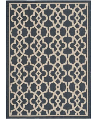 Safavieh Courtyard CY6071 Navy and Beige 5'3" x 7'7" Sisal Weave Outdoor Area Rug