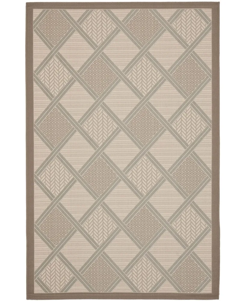 Safavieh Courtyard CY7570 Beige and Dark Beige 4' x 5'7" Outdoor Area Rug