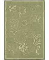 Safavieh Courtyard CY1906 Olive and Natural 6'7" x 6'7" Sisal Weave Round Outdoor Area Rug