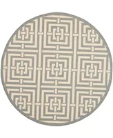 Safavieh Courtyard CY6937 Gray and Cream 6'7" x 6'7" Sisal Weave Round Outdoor Area Rug