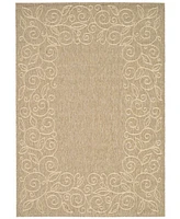 Safavieh Courtyard CY5139 Dark Beige and Beige 6'7" x 9'6" Outdoor Area Rug