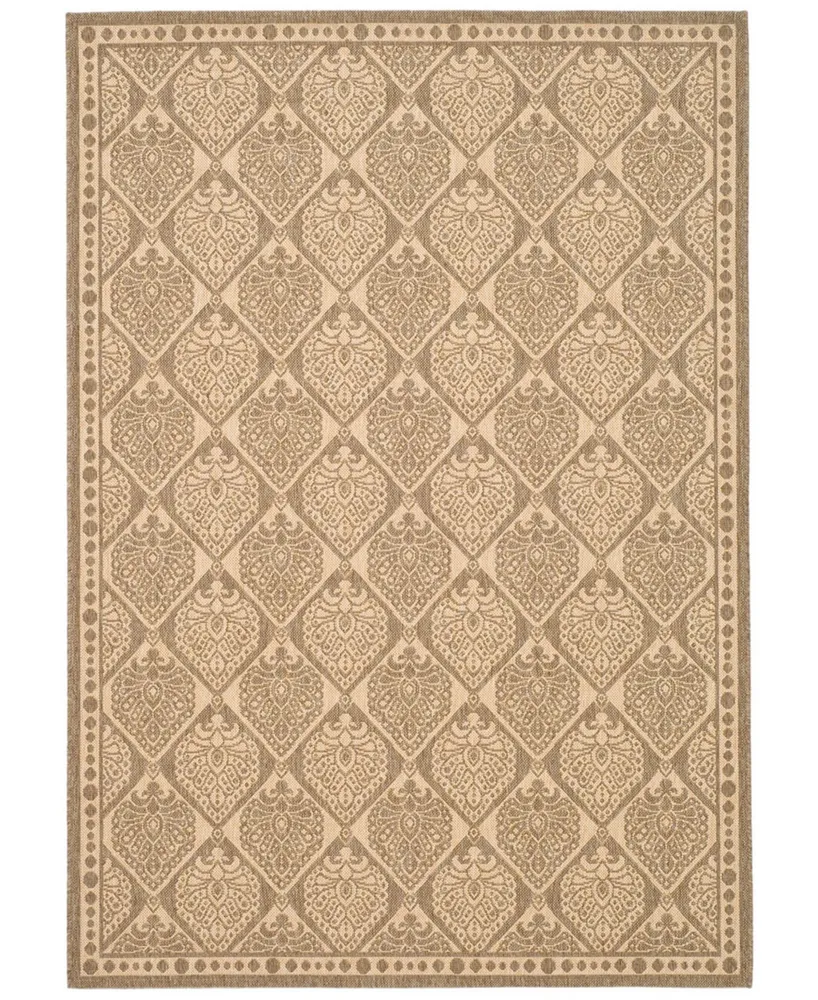 Safavieh Courtyard CY5149 Coffee and Sand 5'3" x 7'7" Sisal Weave Outdoor Area Rug