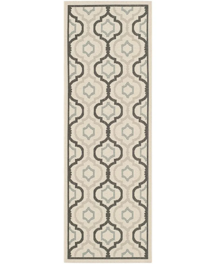 Safavieh Courtyard CY7938 Beige and Black 2'3" x 6'7" Runner Outdoor Area Rug