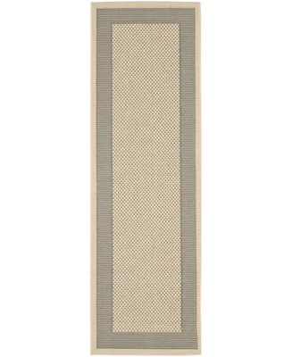 Safavieh Courtyard CY7987 Grey and Cream 2'3" x 8' Sisal Weave Runner Outdoor Area Rug