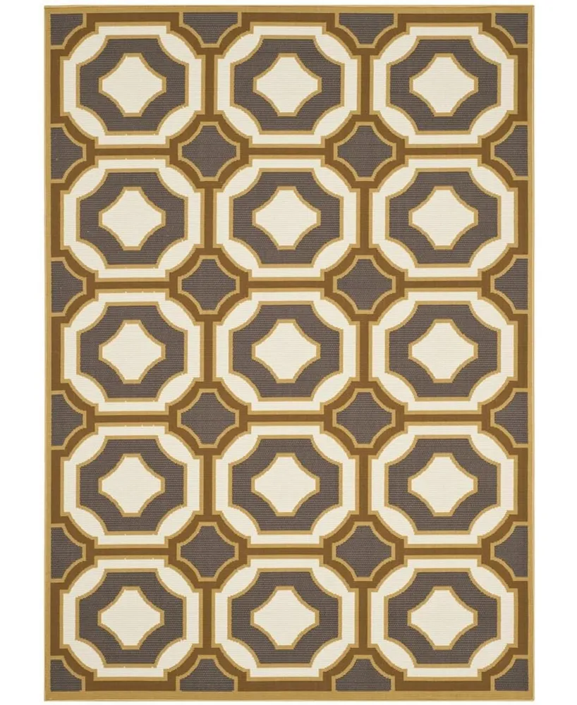 Safavieh Hampton HAM509 Dark Gray and Ivory 5'1" x 7'7" Sisal Weave Outdoor Area Rug