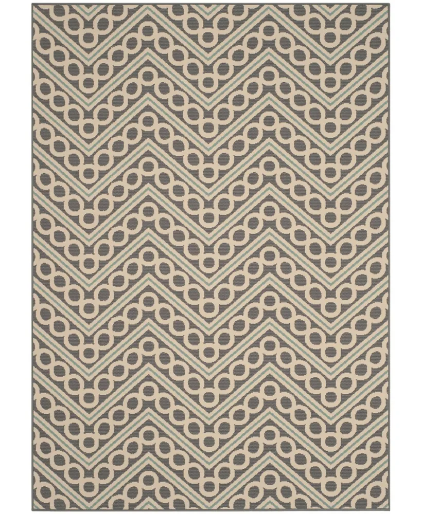 Safavieh Hampton HAM513 Dark Gray and Ivory 4' x 6' Outdoor Area Rug