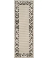 Safavieh Courtyard CY1588 Sand and Black 6'7" x 9'6" Outdoor Area Rug