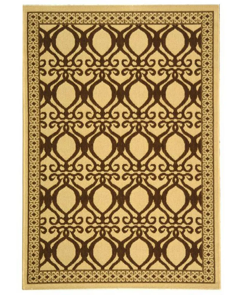 Safavieh Courtyard CY3040 Natural and Brown 5'3" x 7'7" Sisal Weave Outdoor Area Rug