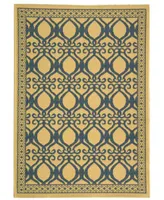 Safavieh Courtyard CY3040 Natural and Blue 6'7" x 9'6" Outdoor Area Rug