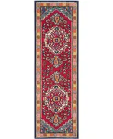 Safavieh Monaco MNC207 Red and Turquoise 2'2" x 12' Runner Area Rug