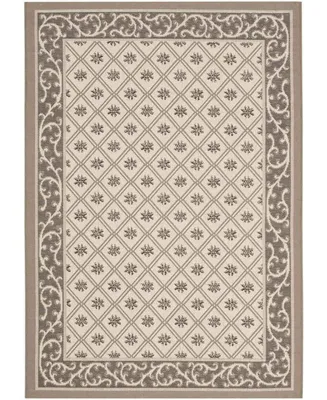 Safavieh Courtyard CY7427 Beige and Dark Beige 4' x 5'7" Sisal Weave Outdoor Area Rug