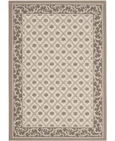 Safavieh Courtyard CY7427 Beige and Dark Beige 4' x 5'7" Sisal Weave Outdoor Area Rug