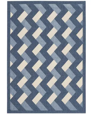 Safavieh Courtyard CY7430 Navy and Beige 4' x 5'7" Sisal Weave Outdoor Area Rug