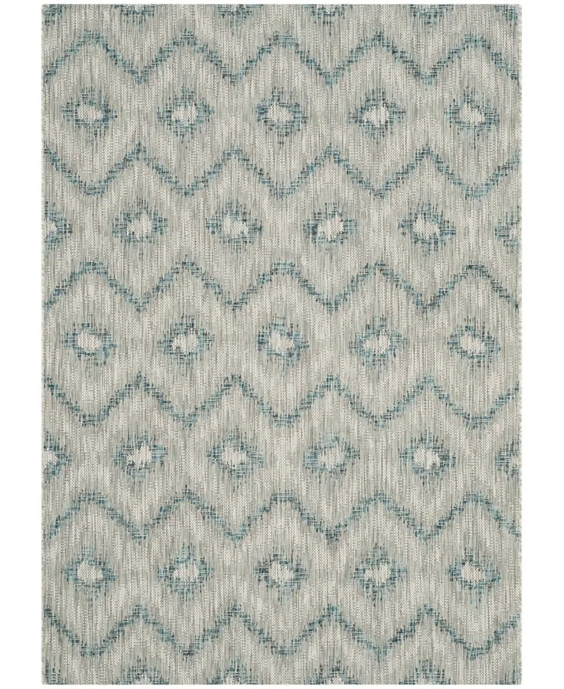 Safavieh Courtyard CY8463 Gray and Blue 4' x 5'7" Outdoor Area Rug
