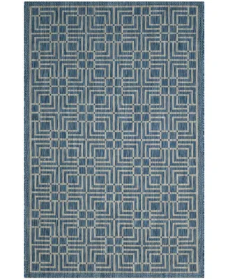 Safavieh Courtyard CY8467 Navy and Gray 4' x 5'7" Outdoor Area Rug