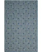 Safavieh Courtyard CY8467 Navy and Gray 4' x 5'7" Outdoor Area Rug