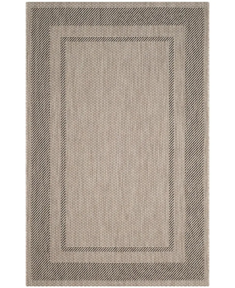 Safavieh Courtyard CY8477 Beige and Black 6'7" x 9'6" Outdoor Area Rug