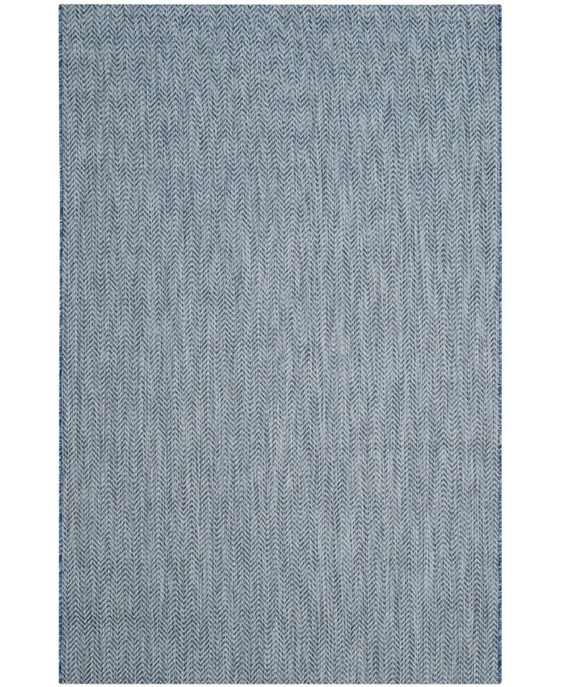 Safavieh Courtyard CY8022 Navy and Gray 5'3" x 7'7" Sisal Weave Outdoor Area Rug