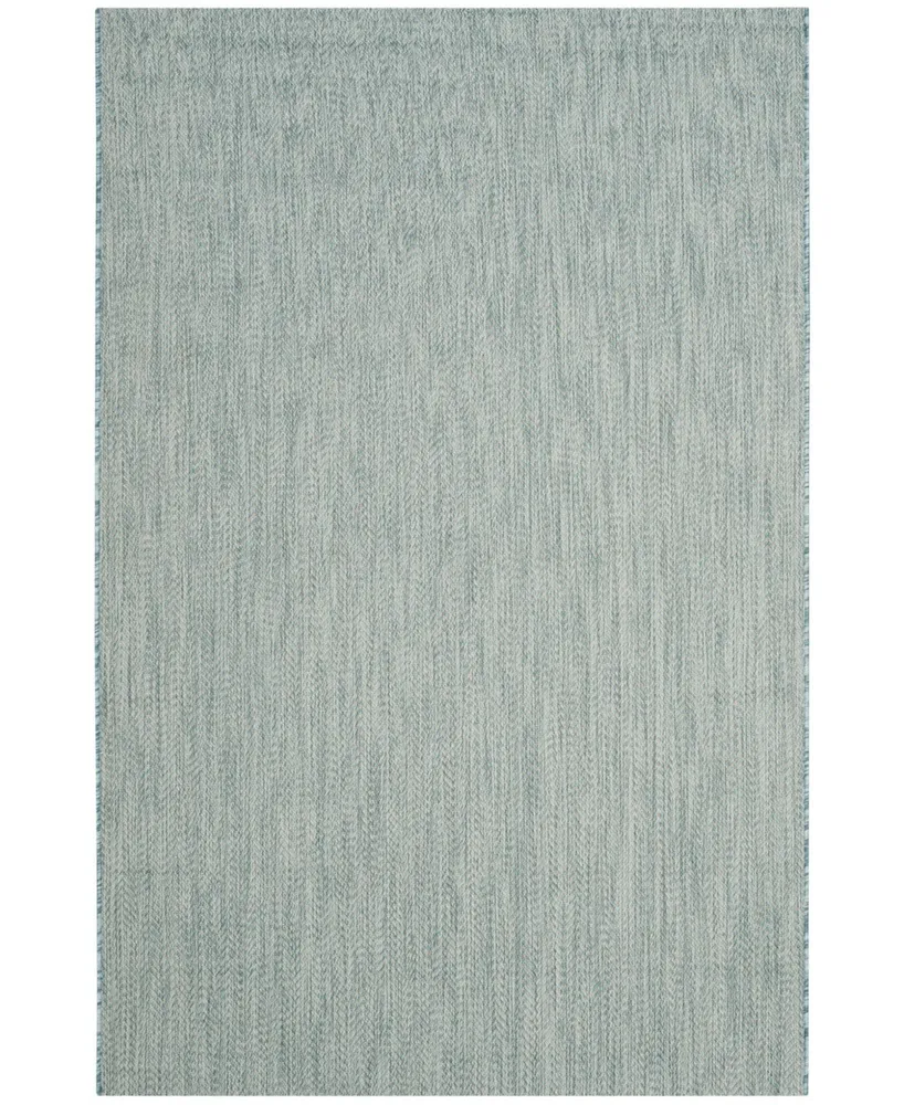 Safavieh Courtyard CY8022 Aqua and Gray 6'7" x 9'6" Sisal Weave Outdoor Area Rug