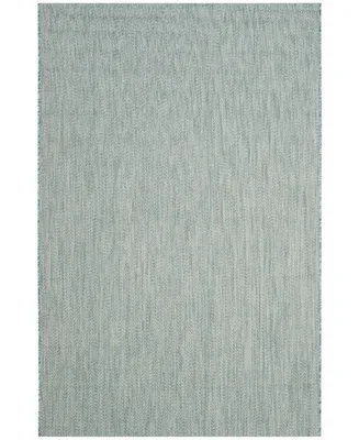 Safavieh Courtyard CY8022 Aqua and Gray 6'7" x 9'6" Sisal Weave Outdoor Area Rug