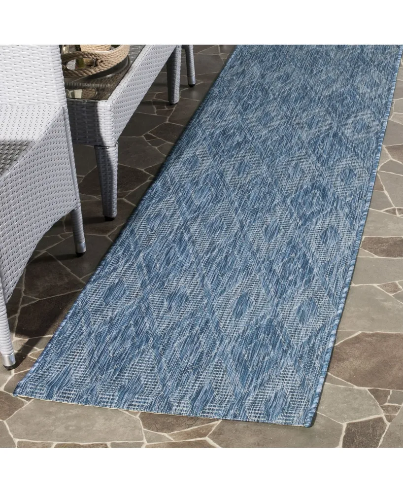 Safavieh Courtyard CY8522 Navy 2'3" x 12' Sisal Weave Runner Outdoor Area Rug