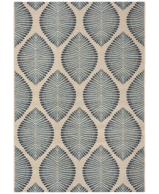 Safavieh Courtyard CY7504 Beige and Navy 5'3" x 7'7" Sisal Weave Outdoor Area Rug