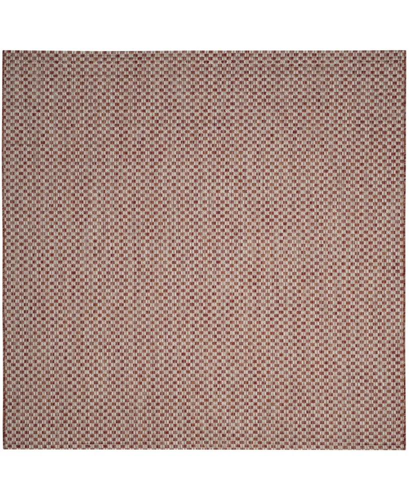 Safavieh Courtyard CY8653 Rust and Light Gray 6'7" x 6'7" Sisal Weave Square Outdoor Area Rug