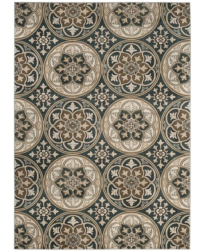 Safavieh Lyndhurst LNH341 Slate Blue and Beige 8' x 11' Area Rug