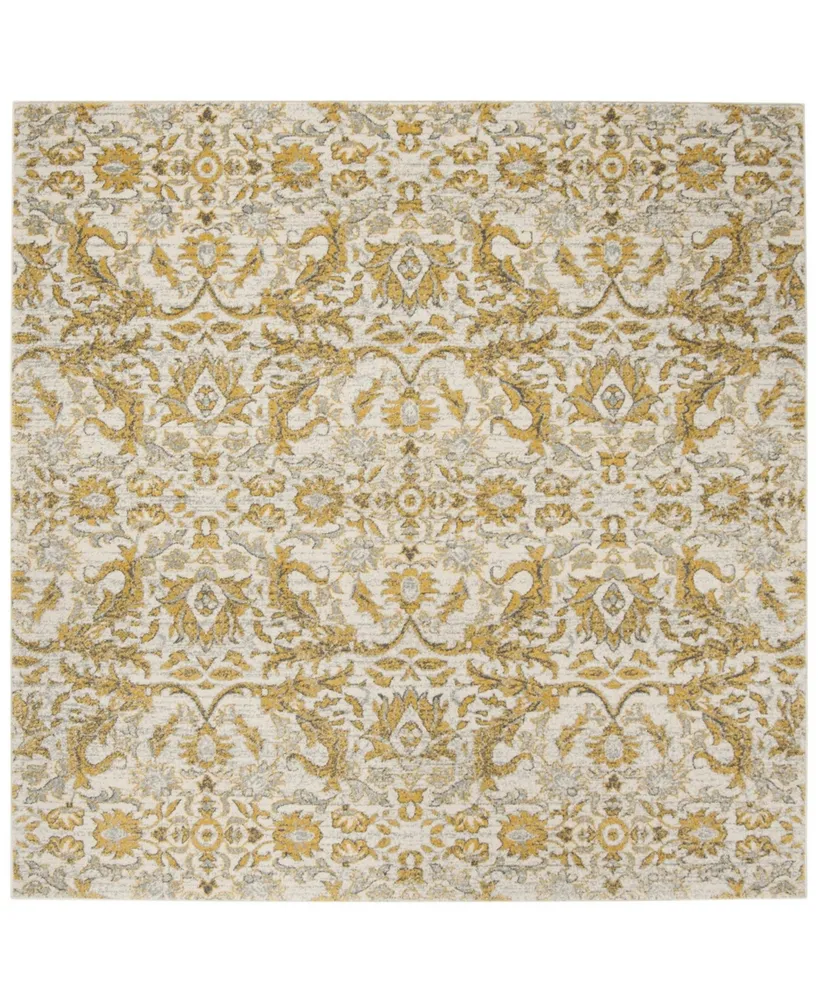 Safavieh Evoke EVK238 Ivory and Gold 6'7" x 6'7" Square Area Rug