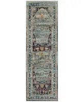 Safavieh Crystal CRS503 Teal and Purple 2'2" x 7' Runner Area Rug