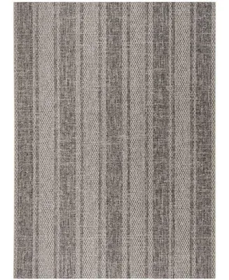 Safavieh Courtyard CY8736 Light Gray and Black 8' x 11' Sisal Weave Outdoor Area Rug