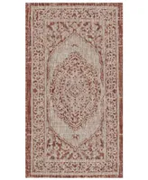 Safavieh Courtyard CY8751 Light Beige and Terracotta 2' x 3'7" Sisal Weave Outdoor Area Rug