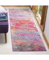 Safavieh Monaco MNC261 Fuchsia and Blue 2'2" x 8' Runner Area Rug