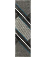 Safavieh Hollywood HLW711 Grey and Teal 2'3" x 6' Sisal Weave Runner Area Rug