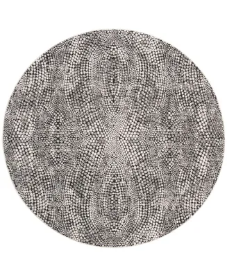 Safavieh Lurex LUR185 Black and Light Gray 6'7" x 6'7" Round Area Rug